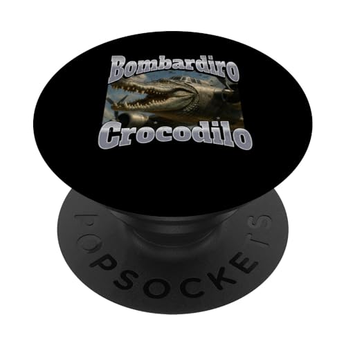 Bombadiro Crocodilo Lustige italienische Brainrot-Meme-Grafik PopSockets Klebender PopGrip von MildlyPerturbed