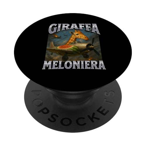 Giraffa Meloniera Lustige italienische Gehirnrot Meme Grafik PopSockets Klebender PopGrip von MildlyPerturbed