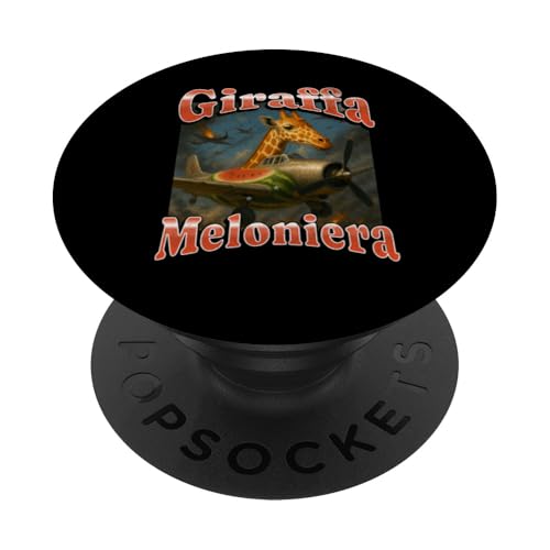 Giraffa Meloniera Lustige italienische Gehirnrot Meme Grafik PopSockets Klebender PopGrip von MildlyPerturbed