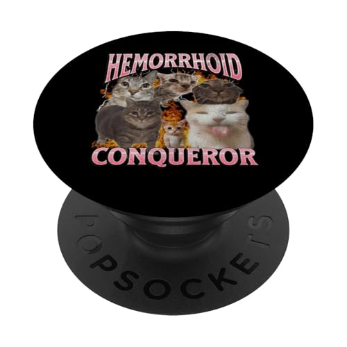 Hemorrhoid Conqueror Lustige Katze Meme Bootleg Grafik PopSockets Klebender PopGrip Hemorrhoid Conqueror Lustige Katze Meme Bootleg Grafik PopSockets Klebender PopGrip von MildlyPerturbed