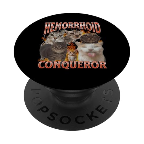 Hemorrhoid Conqueror Lustige Katze Meme Bootleg Grafik PopSockets Klebender PopGrip Hemorrhoid Conqueror Lustige Katze Meme Bootleg Grafik PopSockets Klebender PopGrip von MildlyPerturbed