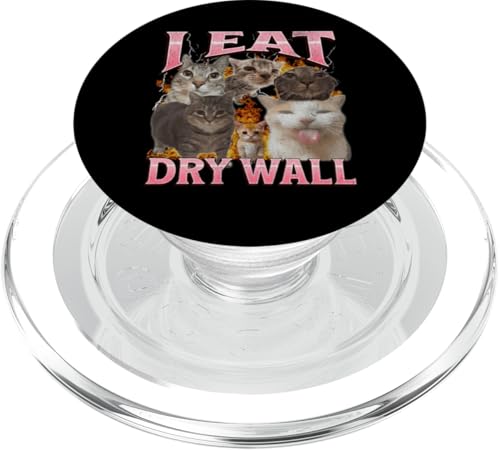 I Eat Cement Funny Cat Meme Bootleg Grafik PopSockets PopGrip für MagSafe von MildlyPerturbed