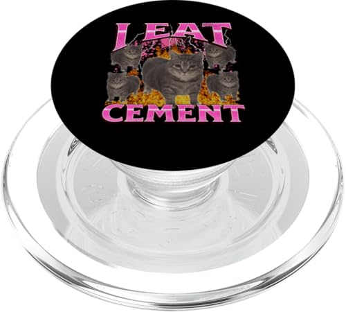 I Eat Cement Funny Oia Oia Cat Meme Bootleg Grafik PopSockets PopGrip für MagSafe von MildlyPerturbed