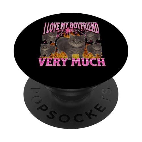 My Boyfriend Lustige Oia Oia Cat Meme Bootleg Grafik PopSockets Klebender PopGrip von MildlyPerturbed