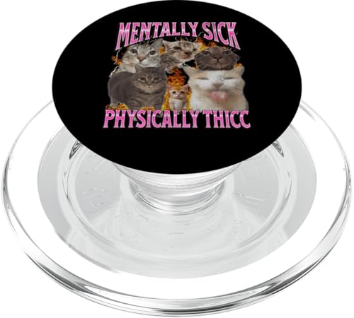 Physically Thicc Lustige Katze Meme Bootleg Grafik PopSockets PopGrip für MagSafe von MildlyPerturbed
