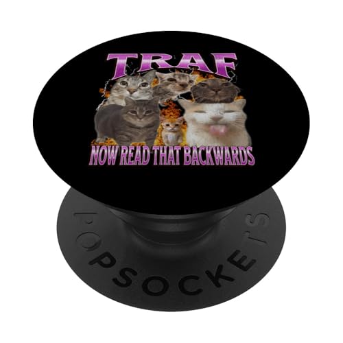 TRAF liest jetzt das rückwärts lustige Katzen-Meme-Bootleg PopSockets Klebender PopGrip TRAF liest jetzt das rückwärts lustige Katzen-Meme-Bootleg PopSockets Klebender PopGrip von MildlyPerturbed