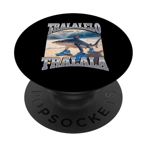 Tralalelo Tralala Lustiger Hai, italienische Brainrot-Meme-Grafik PopSockets Klebender PopGrip Tralalelo Tralala Lustiger Hai, italienische Brainrot-Meme-Grafik PopSockets Klebender PopGrip von MildlyPerturbed