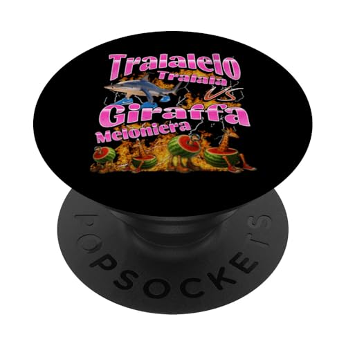 Tralalelo VS Giraffa Lustige italienische Brainrot-Meme-Grafik PopSockets Klebender PopGrip von MildlyPerturbed
