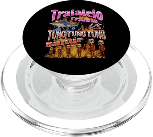 Tralalelo VS Tung Sahur Lustiges italienisches Gehirnrot Meme Grafik PopSockets PopGrip für MagSafe von MildlyPerturbed