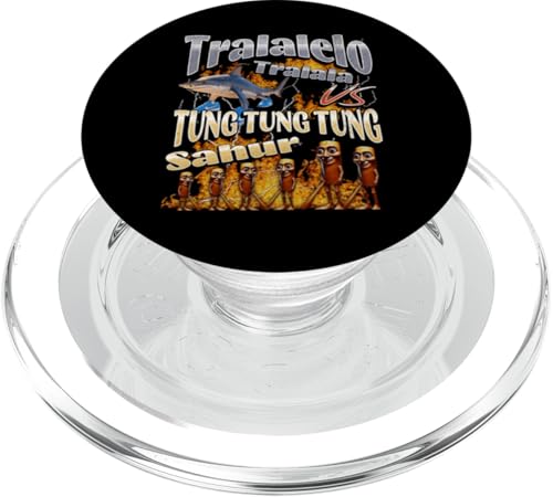 Tralalelo VS Tung Sahur Lustiges italienisches Gehirnrot Meme Grafik PopSockets PopGrip für MagSafe von MildlyPerturbed