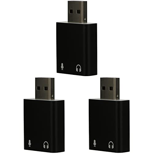 3st USB Externe Soundkarte Laptop-Adapter Adapter Für Stereo-kopfhörer USB Externe Stereo-soundkarte USB-Headset-Adapter Mikrofon-Sound Rechner Spender Aluminiumlegierung Fenster von Milisten