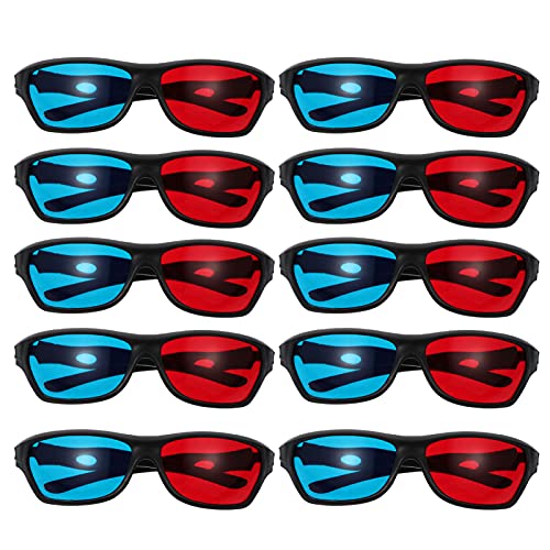 MILISTEN 10Pcs Aktive Shutter 3D Gläser Rot Blau 3D Stil Brille Einfache Design für Anaglyph Stereoskopischen 3D TV Movie Game Filme Projektor Licht von Milisten