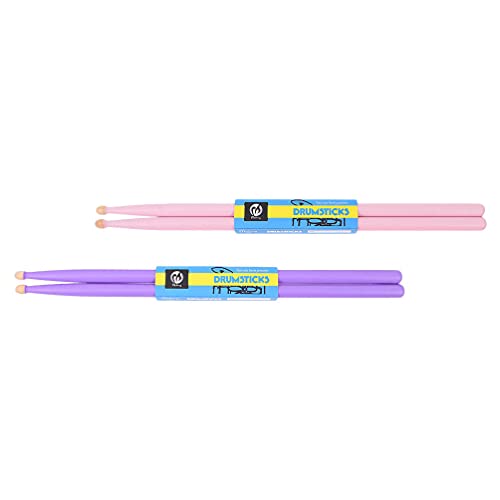 MILISTEN 2 Pairs Holz Drumsticks Ahorn Holz Spitze Drumsticks Professionelle Natürliche Schlägel Musical Hammer für Kinder Erwachsene Schlagzeuger Anfänger 5A Rosa Lila von Milisten