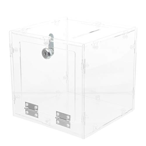 MILISTEN Losbox mit Schloss Kunststoff Durchsichtig Aktionsbox Spendenbox Gewinnspielbox Einwurfbox für Visitenkarten Vorschläge Tickets Abstimmung 20X15x20cm von Milisten