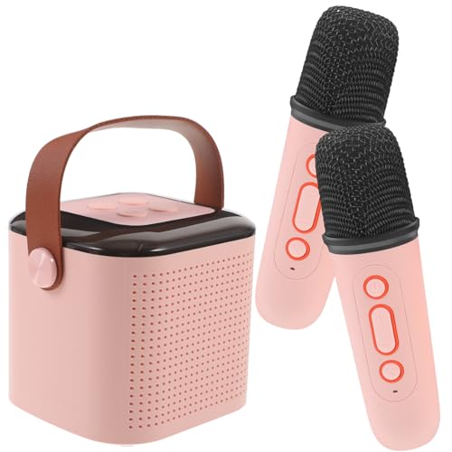 Milisten 1 Satz tragbarer Mikrofonlautsprecher Miniatur Karaoke Blau Lautsprecher tragbarer Lautsprecher kleiner Lautsprecher tragbares Mikrofon und Lautsprecher Abs Rosa von Milisten