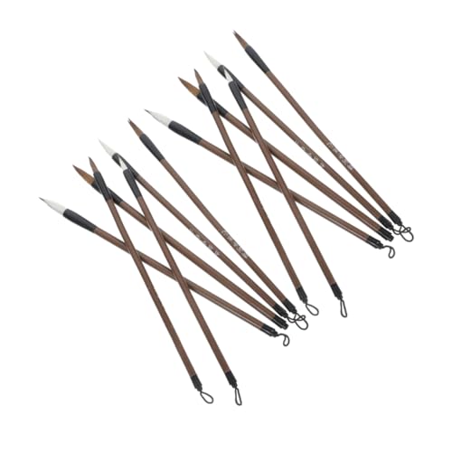 Milisten 12-teiliges Set Pinsel Zum Zeichnen Schreibpinsel Chinesisch Kalligrafie-stift Studenten-tintenpinsel Zeichnenpinsel Malpinsel Chinesischer Pinsel Light Brown von Milisten