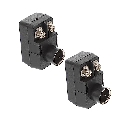 Milisten 2 Stück 300 Ohm auf 75 Ohm passender Transformator-Balun-Konverter-Adapter, Steckverbindung auf F-Typ, Koaxial-Stecker für Antennenkabel, Kabel, TV, schwarz von Milisten