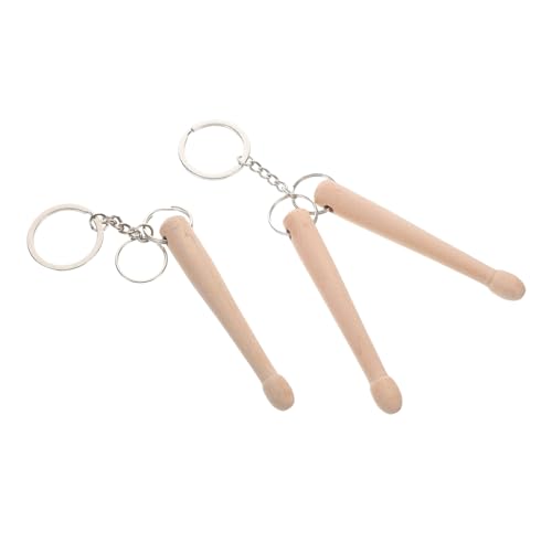 Milisten 2 Stück Mini Drumstick Schlüsselanhänger Drumstick Schlüsselhalter Percussion Instrumentenstick Trommelzubehör Schlaginstrument Tragbare Drumsticks Trommel Schlüsselring von Milisten