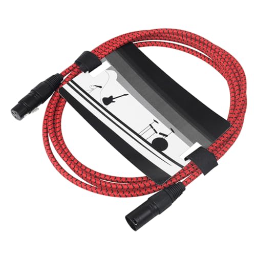 Milisten 3 Gitarrenkabel guitar cable speaker cables Gitarren Verbindungskabel Nylonkabel Audiokabel zum Mikrofonkabel XLR-zu-XLR-Kabel Mikrofonkabel für Lautsprecher Nylon Faden rot von Milisten