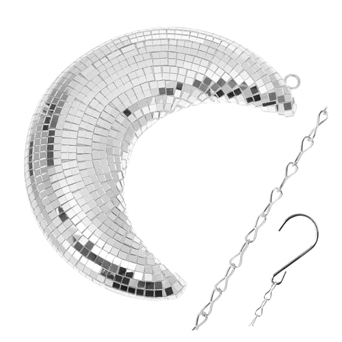 Milisten Silbermondanhänger Mond hängende Wanddekoration Disco-Mond Monddisco Party Mondverzierung Discokugel Mond Wandanhänger Heimdekoration Home Wall Ornament Gewöhnliches Glas Milisten Silbermondanhänger Mond hängende Wanddekoration Disco-Mond Monddisco Party Mondverzierung Discokugel Mond Wandanhänger Heimdekoration Home Wall Ornament Gewöhnliches Glas von Milisten