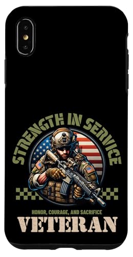 Ehre, Mut, Opfer, stolzes Militärgedenkmal, Tag der Veteranen Hülle für iPhone XS Max Ehre, Mut, Opfer, stolzes Militärgedenkmal, Tag der Veteranen Hülle für iPhone XS Max von Military Pride Apparel.USA