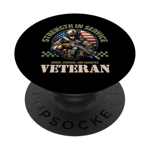 Ehre, Mut, Opfer, stolzes Militärgedenkmal, Tag der Veteranen PopSockets Klebender PopGrip Ehre, Mut, Opfer, stolzes Militärgedenkmal, Tag der Veteranen PopSockets Klebender PopGrip von Military Pride Apparel.USA