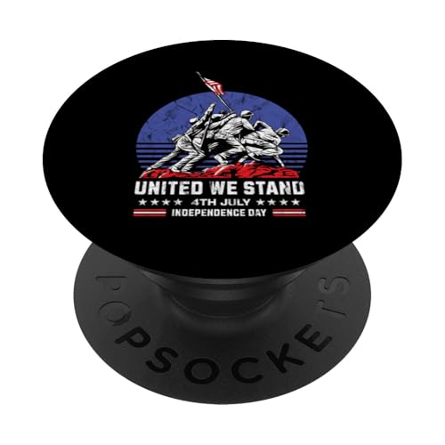 Raising Flag United We Stand 4. Juli Independence Day PopSockets Klebender PopGrip von Military Pride Apparel.USA