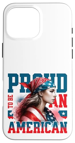 Retro-USA-Flagge, starke Frau, patriotisch, stolz darauf, Amerikaner zu sein Hülle für iPhone 16 Pro Max Retro-USA-Flagge, starke Frau, patriotisch, stolz darauf, Amerikaner zu sein Hülle für iPhone 16 Pro Max von Military Pride Apparel.USA