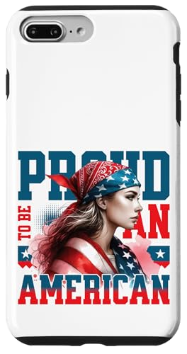 Retro-USA-Flagge, starke Frau, patriotisch, stolz darauf, Amerikaner zu sein Hülle für iPhone 7 Plus/8 Plus Retro-USA-Flagge, starke Frau, patriotisch, stolz darauf, Amerikaner zu sein Hülle für iPhone 7 Plus/8 Plus von Military Pride Apparel.USA