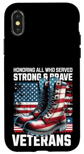 Tag zu Ehren aller, die starken, mutigen Militärveteranen gedient haben Hülle für iPhone X/XS Tag zu Ehren aller, die starken, mutigen Militärveteranen gedient haben Hülle für iPhone X/XS von Military Pride Apparel.USA