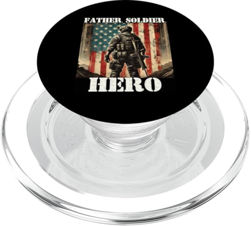 Stolzer Vater Sohn Tochter Ehefrau des Militärsoldaten Papa Held PopSockets PopGrip für MagSafe von Military Veteran Dad Hero Apparel.USA