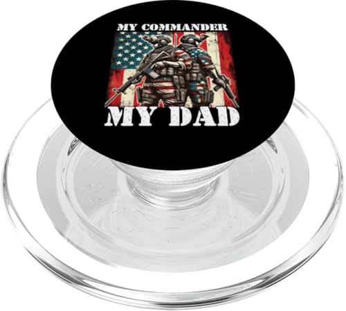 Stolzer Vater Sohn Tochter des Militärkommandanten Papa Held PopSockets PopGrip für MagSafe von Military Veteran Dad Hero Apparel.USA