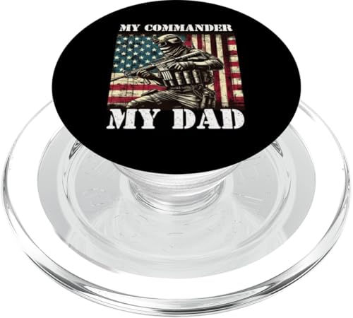 Stolzer Vater Sohn Tochter des Militärkommandanten Papa Held PopSockets PopGrip für MagSafe von Military Veteran Dad Hero Apparel.USA
