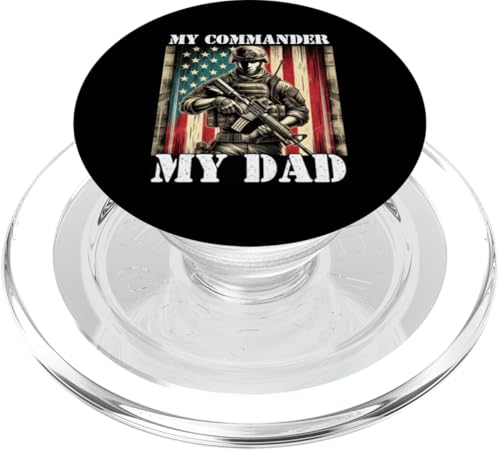 Stolzer Vater Sohn Tochter des Militärkommandanten Papa Held PopSockets PopGrip für MagSafe von Military Veteran Dad Hero Apparel.USA