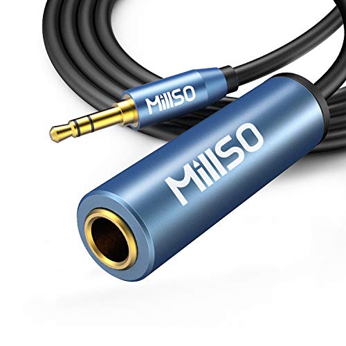 MillSO Audio 6,35mm Buchse auf 3,5mm Stecker 3 Polig Stereo Kopfhörer Adapterkabel 1/8 Zoll (3, mm) Stecker auf 1/4 Zoll (6,35 mm) Klinke Buchse Stereo Adapter für Kopfhörer und Lautsprecher - 5m von MillSO