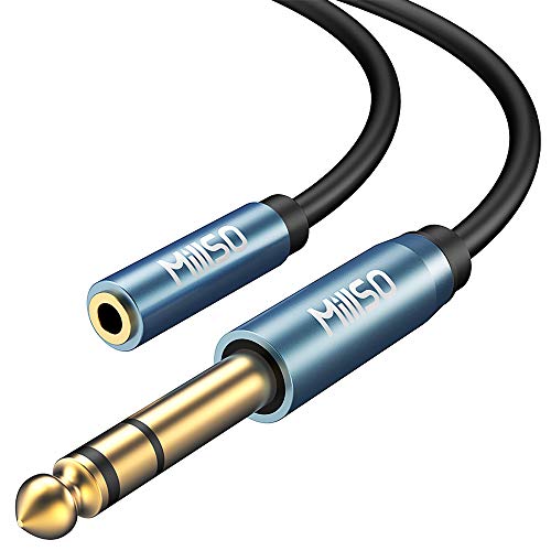 MillSO Audio Adapter 6.35mm Klinkenstecker auf 3.5mm Klinken Buchse Kopfhörerverlängerung mit 24K Vergoldete Kontakte für Kopfhörer, Lautsprecher, Gitarre, Bassverstärker und HiFi Anlage - 30cm von MillSO