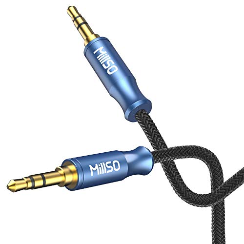 MillSO Aux Klinkenkabel 3.5mm Klinke auf Klinke Aux Kabel Nylon Geflochtenes Hochwertige Stereo Audiokabel für Kopfhörer, Autoradio, PC, Lautsprecher, Stereoanlagen, MP3/ MP4 Player usw.(1.2m) von MillSO