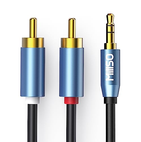 MillSO Chinch auf Klinke 3,5 Kabel 10m Stereo 3,5mm Klinke zu 2 Cinch RCA Stecker Audio Aux Klinkenkabel (Vergoldet Metall Stecker, Doppelte Schirmung) von MillSO