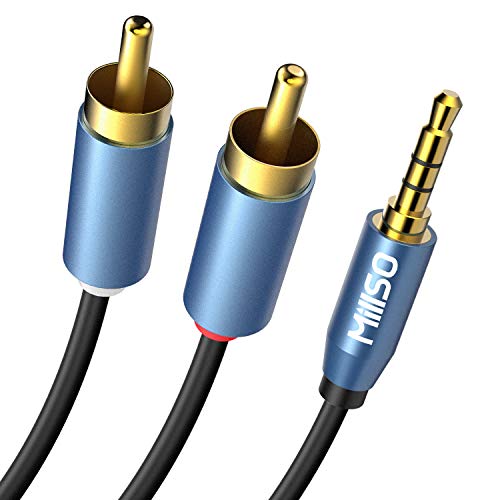 MillSO Klinke auf Cinch Kabel 5m 3,5mm Klinke auf 2X RCA Chinch Stecker Stereo Audio Aux Klinkenkabel (24K Vergoldet) von MillSO