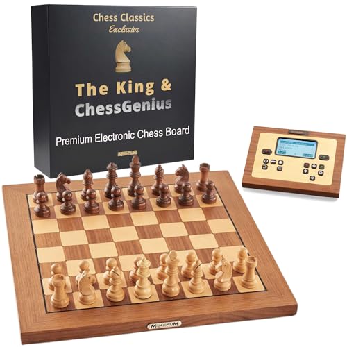 Millennium Chess Classics Exclusive (M828) – Holz-Schachcomputer mit Figurenerkennung, 2 Top-Schachprogrammen und vollautomatischen Schwierigkeitsstufen von Millennium