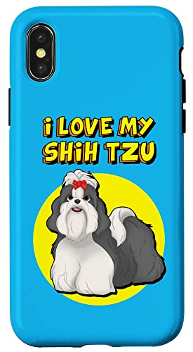 Ich liebe meinen schwarz-weißen Shih Tzu Hülle für iPhone X/XS Ich liebe meinen schwarz-weißen Shih Tzu Hülle für iPhone X/XS von Miller Sye