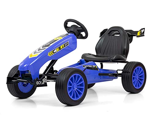 Pedal-Gokart für Kinder mit Schaumstoffrädern Rocket Milly Mally Navy Blue von Milly Mally