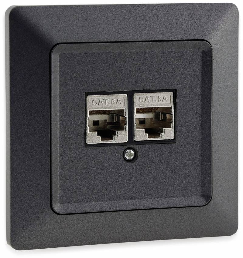 MILOS Netzwerkdose 23046, 2x CAT6, anthrazit von Milos
