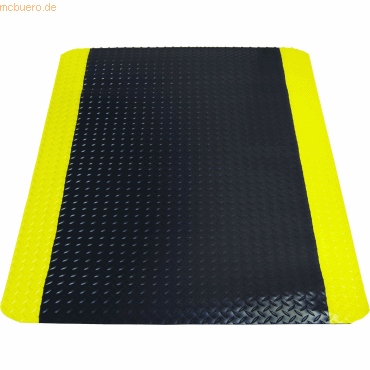 Miltex Arbeitsplatzmatte Yoga Deck Ultra 90x150cm schwarz/gelb von Miltex