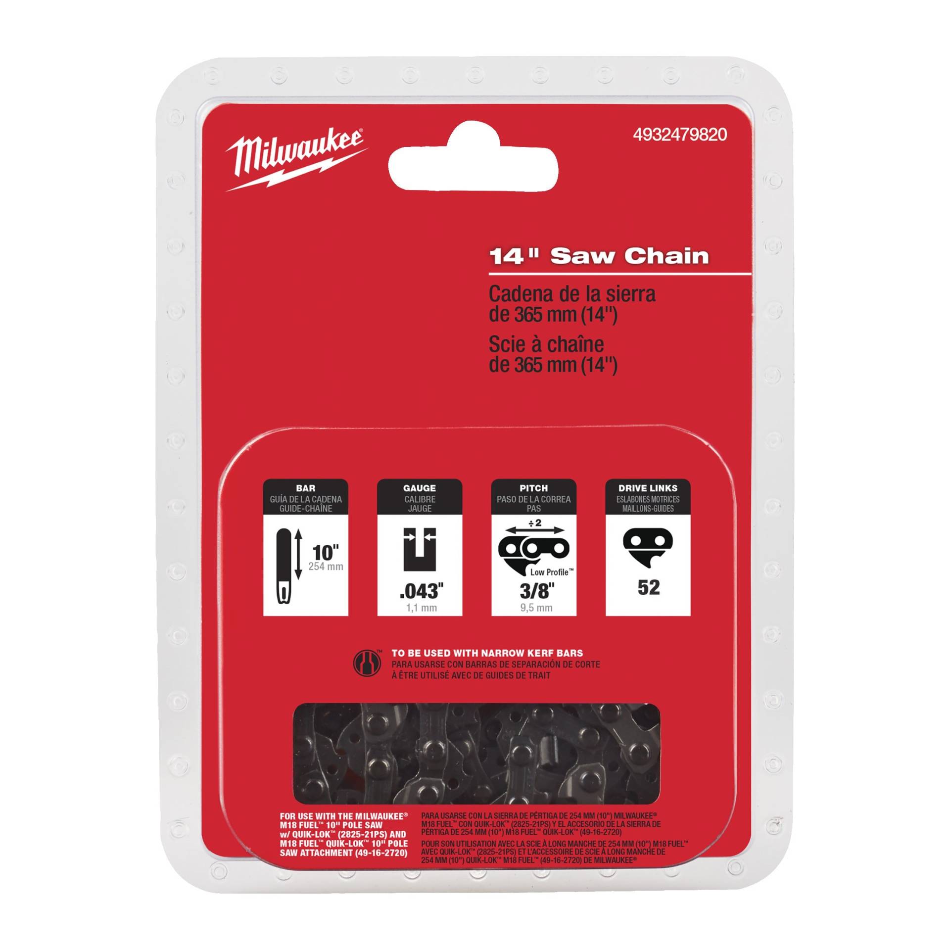 Milwaukee Sägekette 3/8"für M18 FCHS35 - 35 cm von Milwaukee