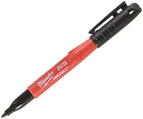 Milwaukee 48-22-3100 Inkzall Permanentmarker, feine Spitze, Schwarz, 24 Stück von MILWAUKEE'S