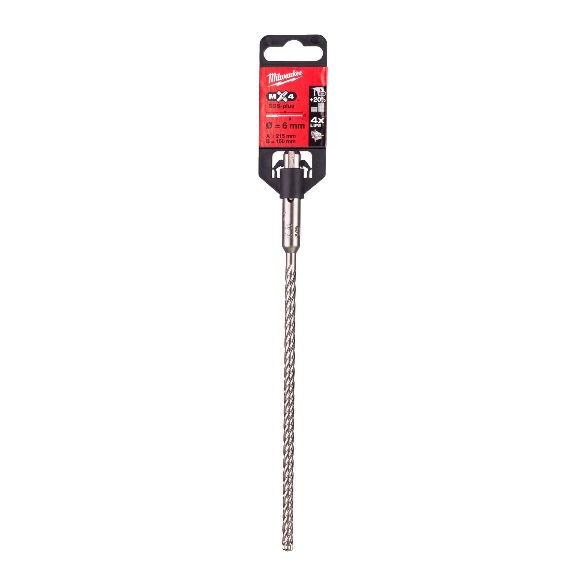 Milwaukee Hammerbohrer SDS-PLUS MX4 - 6 x 215 mm Milwaukee Hammerbohrer SDS-PLUS MX4 - 6 x 215 mm von Milwaukee