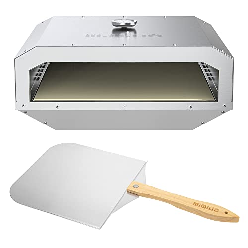 Mimiuo Pizza Box,BBQ-Pizzaofen mit Pizzastein und Pizzaschaufel für Gasgrills,Pizzaofen mit Temperaturanzeige von Mimiuo