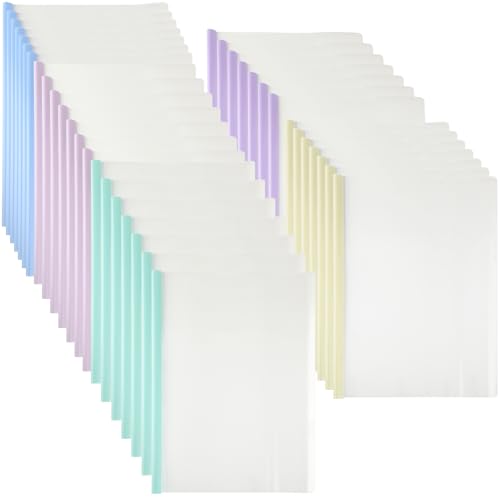 Mimorou Transparente Berichtsmappe mit Schiebestange, 50 Blatt Kapazität, Präsentationsmappe, transparenter Lebenslaufmappe, Kunststoff, Berichtsmappe für Dateien, Berichte, Schule, Büro von Mimorou