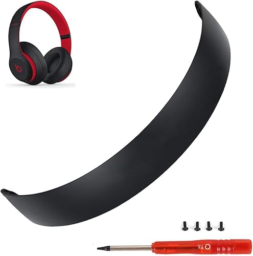 MinHutYa Ersatz-Kopfbügel-Reparaturteile für Studio 3, kompatibel mit Beats Studio3 Wireless Studio 2.0 Wireless Over-Ear-Kopfhörern (Schwarz/Rot) von MinHutYa